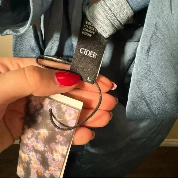 NWT CIDER CINDERELLA blue satin  glam dress L - Picture 5 of 5